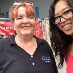 Two women posing for the camera